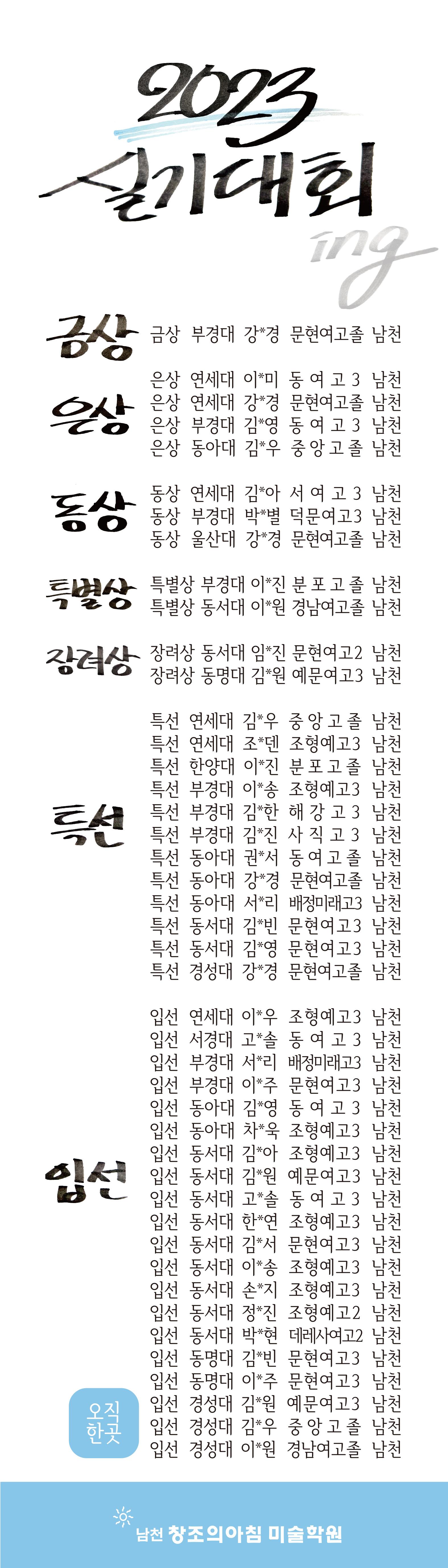 2023 실기대회 명단